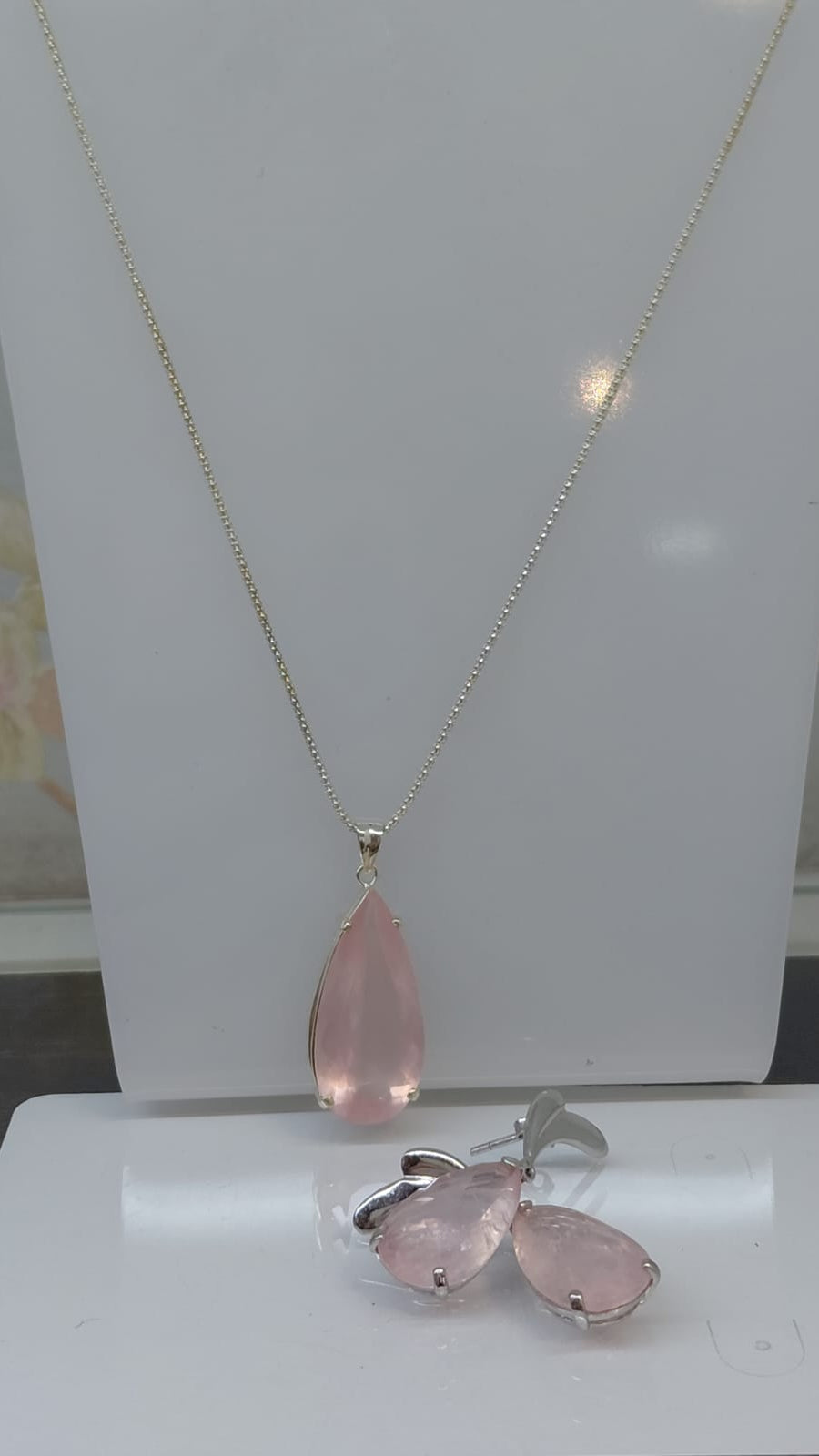 Conjunto de Balanco Quartzo Rosa
